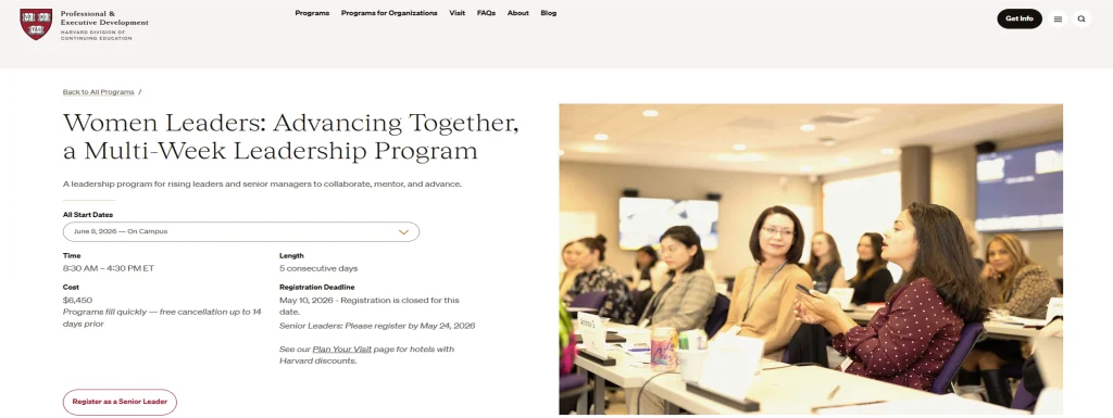 Women collaborating in leadership program workshop